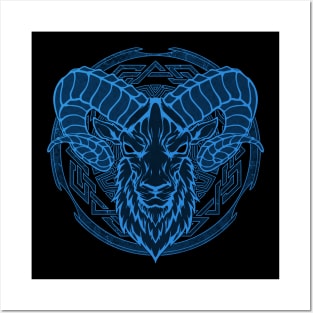 Viking Celtic Ram Aries Zodiac Posters and Art